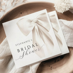 Servilleta De Papel Ducha de Novia con Lazo de Marfil Blanco