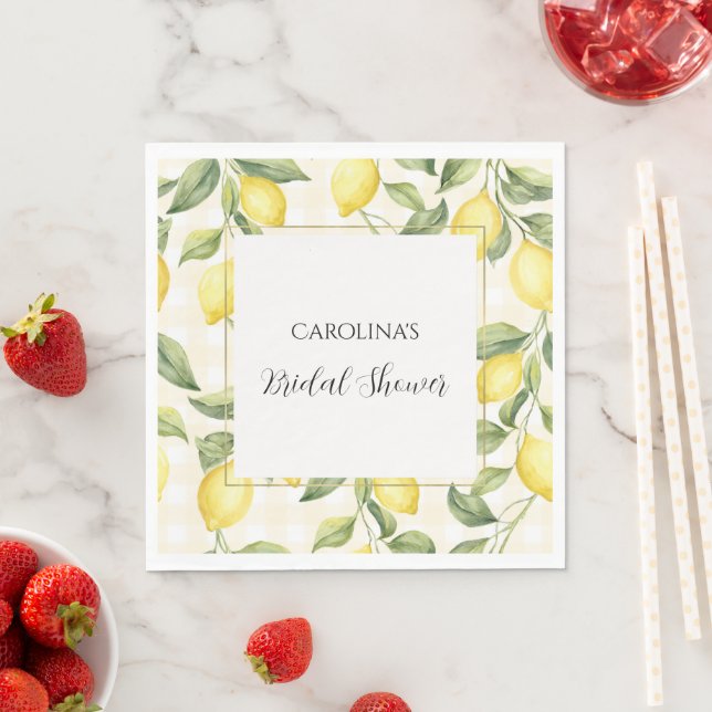 Servilleta De Papel Ducha de Novia con Limones Amarillos Frescos   (In situ)