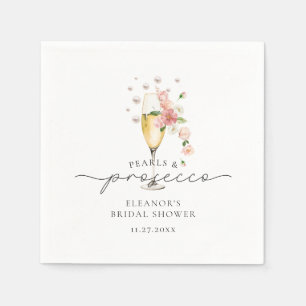 Servilleta De Papel Ducha de Novia con Perlas Florales Rosadas y Prose