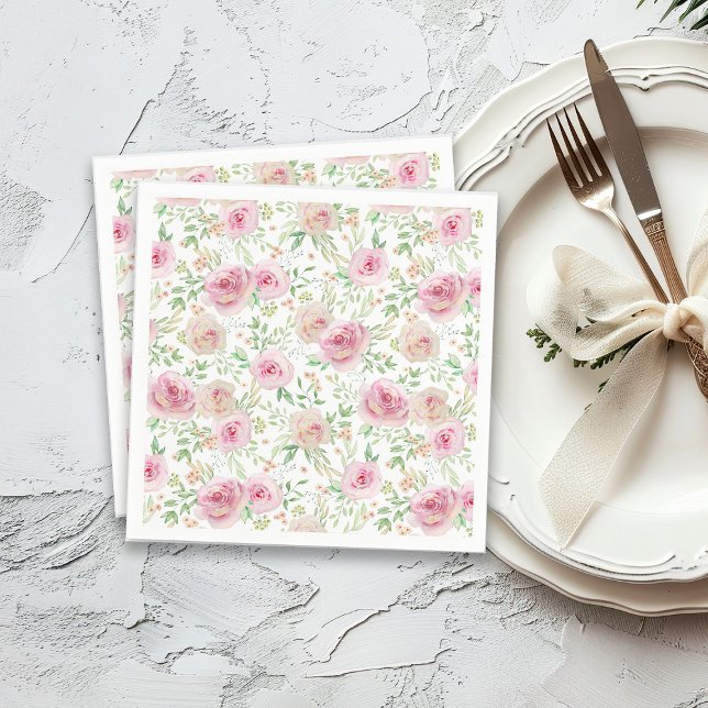 Servilleta De Papel ducha de novia con rosas elegantes (Subido por el creador)