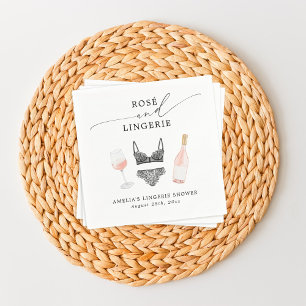 Servilleta De Papel Ducha de novia con Rosé y lencería