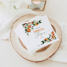 Servilleta De Papel Ducha de novia con tema de cítricos naranjas