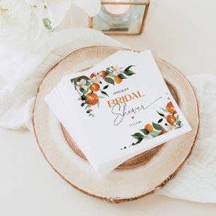 Servilleta De Papel Ducha de novia con tema de cítricos naranjas