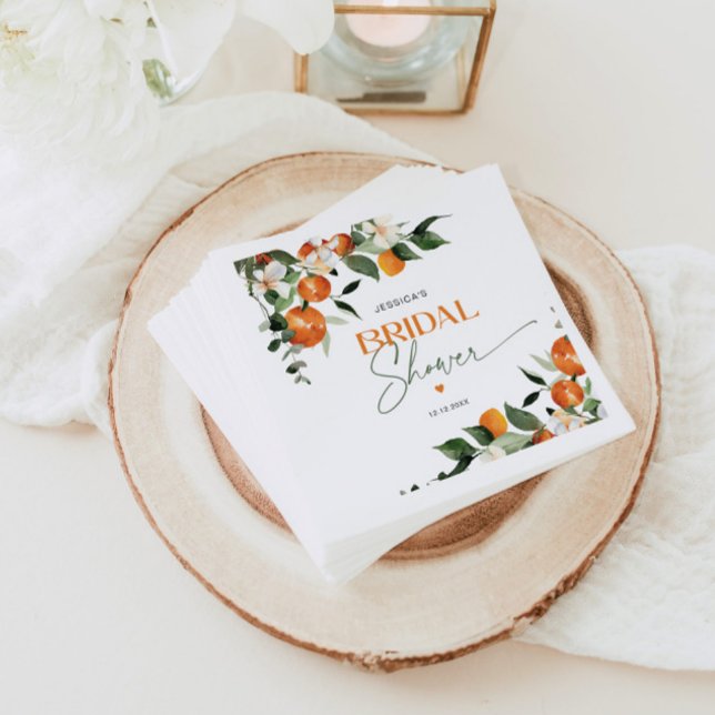 Servilleta De Papel Ducha de novia con tema de cítricos naranjas (Subido por el creador)