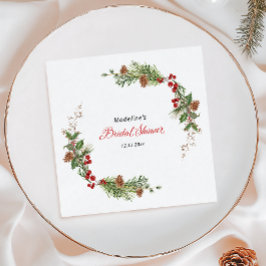 Servilleta De Papel Ducha de Novia con Vegetación de Navidad