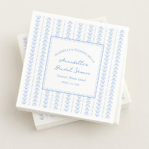 Servilleta De Papel Ducha de Novia Costera Conchas y Campanas de Boda 