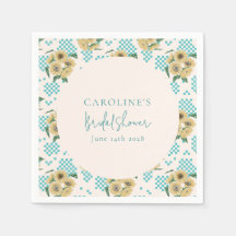 Ducha de Novia Cuadros de Girasoles Turquesa