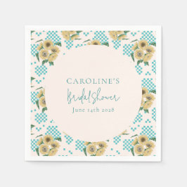 Servilleta De Papel Ducha de Novia Cuadros de Girasoles Turquesa