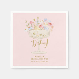 Servilleta De Papel Ducha de novia de champagne rosa