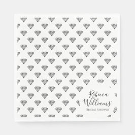 Servilleta De Papel Ducha de novia de diamante negro