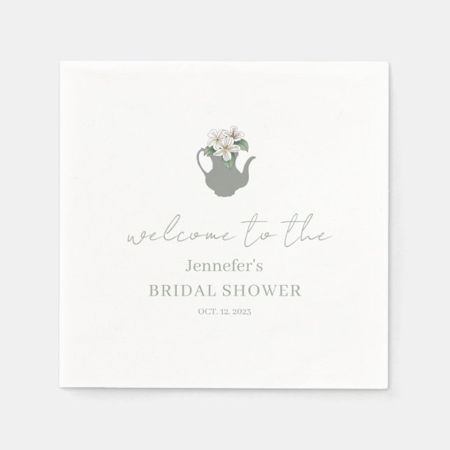 Servilleta De Papel Ducha de novia de Garden Tea Fiesta (Anverso)