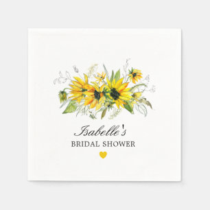 Servilleta De Papel Ducha de Novia de Girasoles Amarillos Rústicos