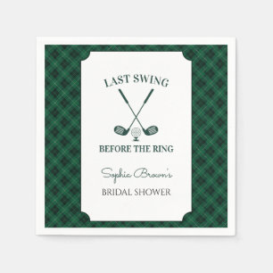 Servilleta De Papel Ducha de Novia de Golf de Gingham Verde