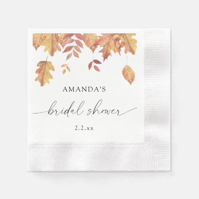Servilleta De Papel Ducha de novia de hojas que caen (Anverso)