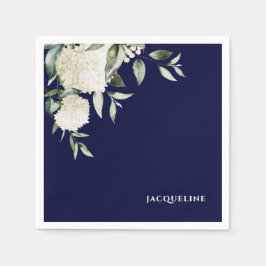 Servilleta De Papel Ducha de novia de Hydrangeas Blancas de la Marina 