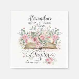 Servilleta De Papel Ducha de novia de libro vintage floral rosa nuevo 