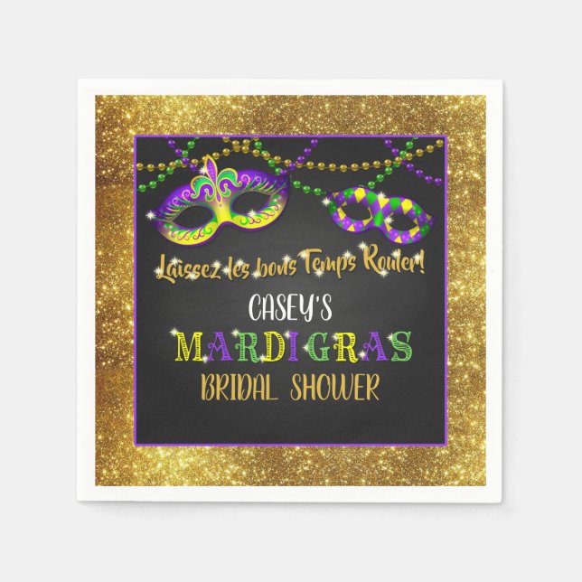 Servilleta De Papel Ducha de Novia de Mardi Gras (Anverso)
