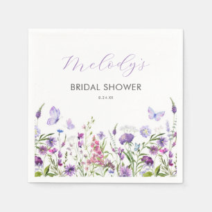 Servilleta De Papel Ducha de Novia de Mariposa y Flor Silvestre