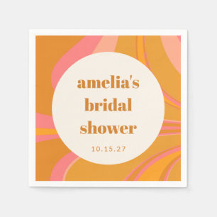 Servilleta De Papel Ducha de novia de mármol rosa naranja amarillo per