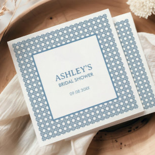 Servilleta De Papel Ducha de Novia de Mimbre Azul Polvoriento Personal
