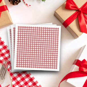 Servilleta De Papel Ducha de novia de Navidad con gingham rojo