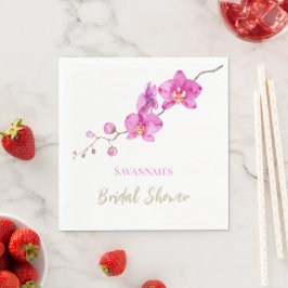 Servilleta De Papel Ducha de Novia de Orquídeas Rosadas