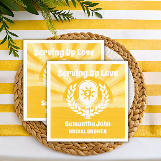 Servilleta De Papel Ducha de Novia de Pickleball Retro Sunshine (Party Napkins)