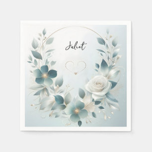 Servilleta De Papel Ducha de novia de plata de gama alta brillante met