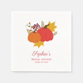 Servilleta De Papel Ducha de Novia Elegante con Calabaza de Otoño