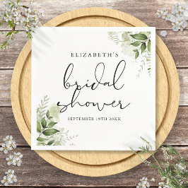 Servilleta De Papel Ducha de Novia Elegante Guion Rustico Verde