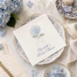 Servilleta De Papel Ducha de Novia Elegante Hortensia Azul
