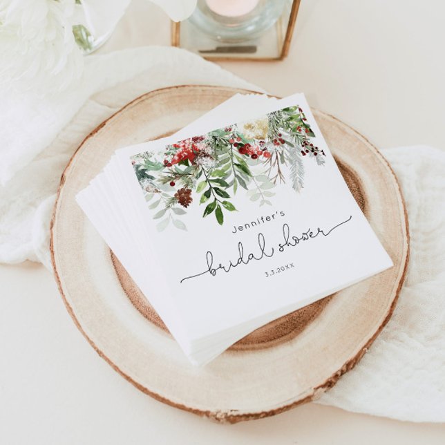 Servilleta De Papel Ducha de novia elegante y verde (Subido por el creador)
