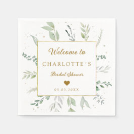 Servilleta De Papel Ducha de novia eucalipto moderna y elegante