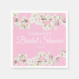 Servilleta De Papel Ducha de Novia Flor de Blossom Blanca
