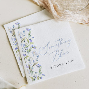 Servilleta De Papel Ducha de Novia Flor Silvestre Algo Azul