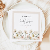 Ducha de Novia Flor Silvestre Pastel Rústico POPPY