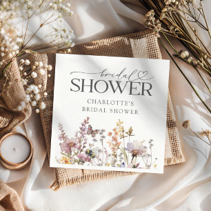 Servilleta De Papel Ducha de Novia Floral Acuarela Boho Silvestre
