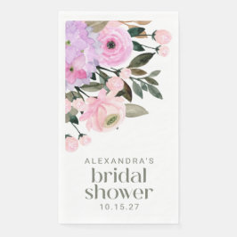 Servilleta De Papel Ducha de Novia Floral Acuarela Lavanda Bohemio Ros