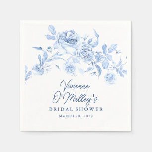 Servilleta De Papel Ducha de Novia Floral Azul