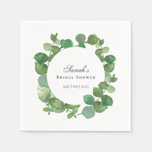 Servilleta De Papel Ducha de Novia Floral Boho Verde Eucalipto