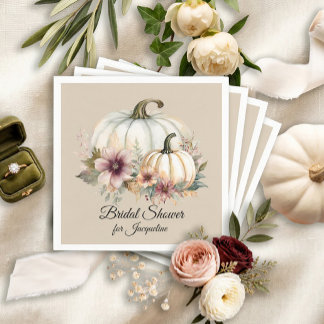 Servilleta De Papel Ducha de Novia Floral de Calabaza de Hoja de Otoño