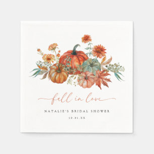 Servilleta De Papel Ducha de Novia Floral de Calabaza Otoñal