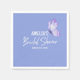Servilleta De Papel Ducha de novia floral de mariposa púrpura