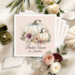 Servilleta De Papel Ducha de Novia Floral de Otoño Hoja Calabaza Rubor
