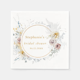Servilleta De Papel Ducha de Novia Floral Dorada
