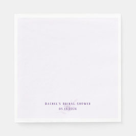 Servilleta De Papel Ducha de Novia Floral Minimalista Amethyst Moderna
