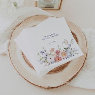 Servilleta De Papel Ducha de Novia Floral Primavera Lavanda