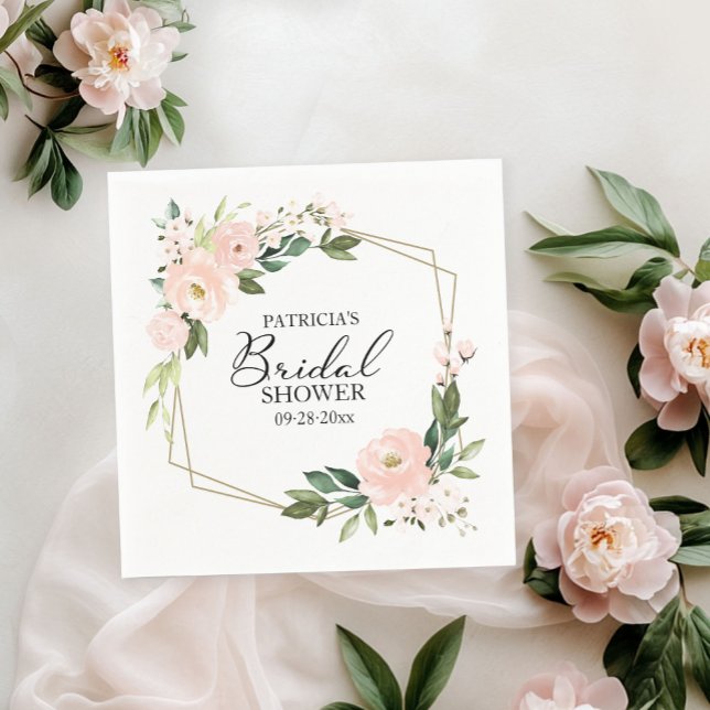 Servilleta De Papel Ducha de novia floral rosa Rubor (Subido por el creador)
