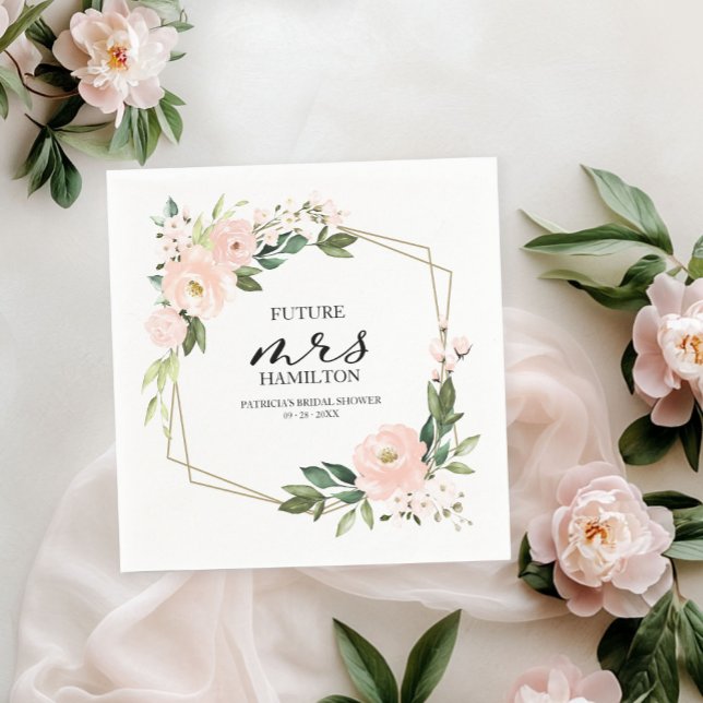 Servilleta De Papel Ducha de novia floral rosa Rubor (Subido por el creador)