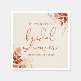 Servilleta De Papel Ducha de Novia Floral Rústica de Otoño